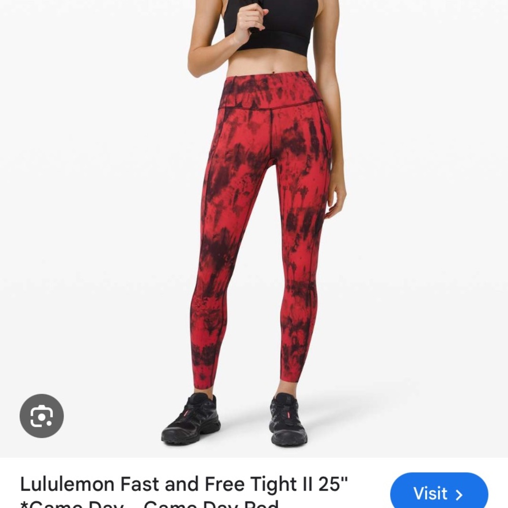 lululemon athletica Red Tie-Dye Fast and Free Tight II 25"